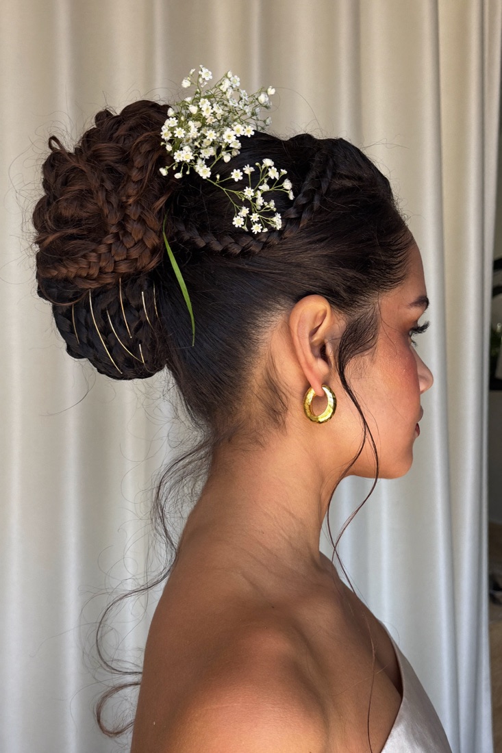 A braided bridal updo